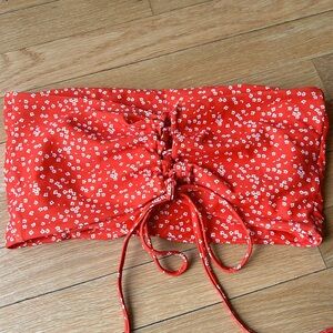 Red White Flower Bikini Top Bandeau
